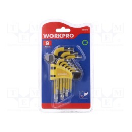 1 set x Workpro - W022013 - Wrenches set, Torx®, Chrom-vanadium steel, 9pcs.