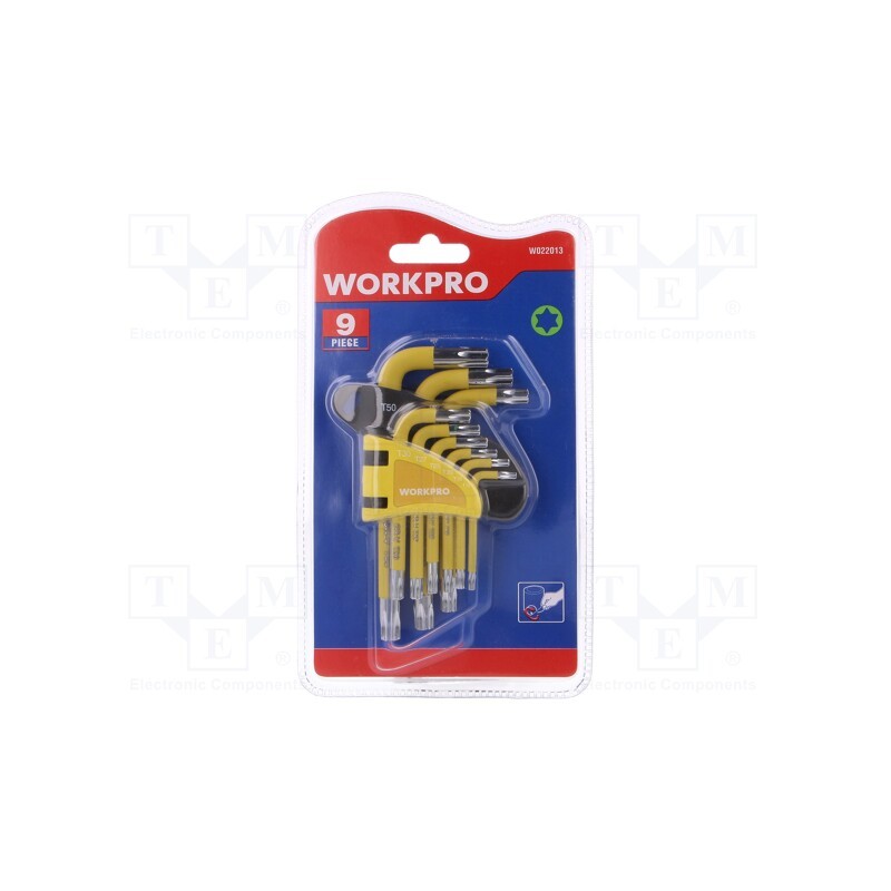 1 set x Workpro - W022013 - Wrenches set, Torx®, Chrom-vanadium steel, 9pcs.