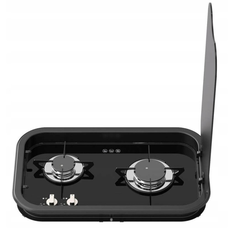 2-burner stove with cover, series 165, vertical