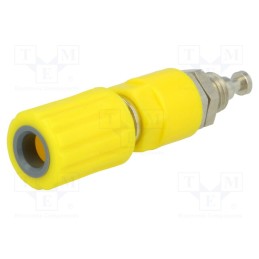 1 pcs x ELECTRO-PJP - 3250-I-GE - Socket, 4mm banana, 36A, Cutout: Ø8mm, yellow, nickel plated, 5mΩ