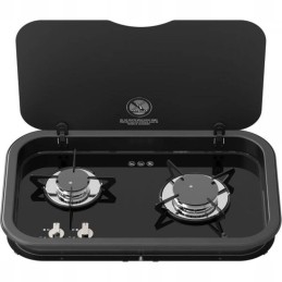 2-burner stove with cover, series 165, horizontal