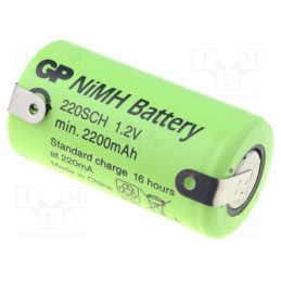 1 pcs x GP - GP220SCH BL - Re-battery: Ni-MH, SubC, 1.2V, 2200mAh, soldering lugs, Ø23x43mm