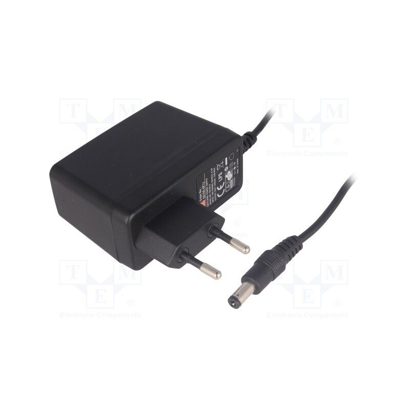 1 pcs x MEAN WELL - GS15E-6P1J - Power supply: switched-mode, plug, 24VDC, 0.62A, 15W, Plug: EU, 80%