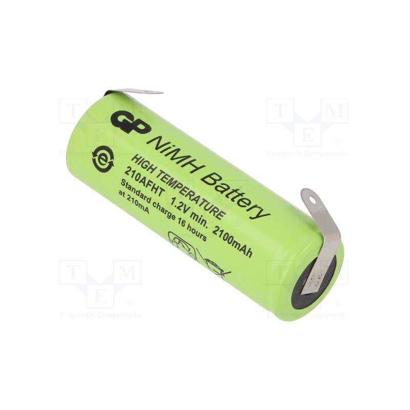 1 pcs x GP - GP 210AFHT BLADE - Re-battery: Ni-MH, A,LR23, 1.2V, 2100mAh, soldering lugs, Ø17x50mm