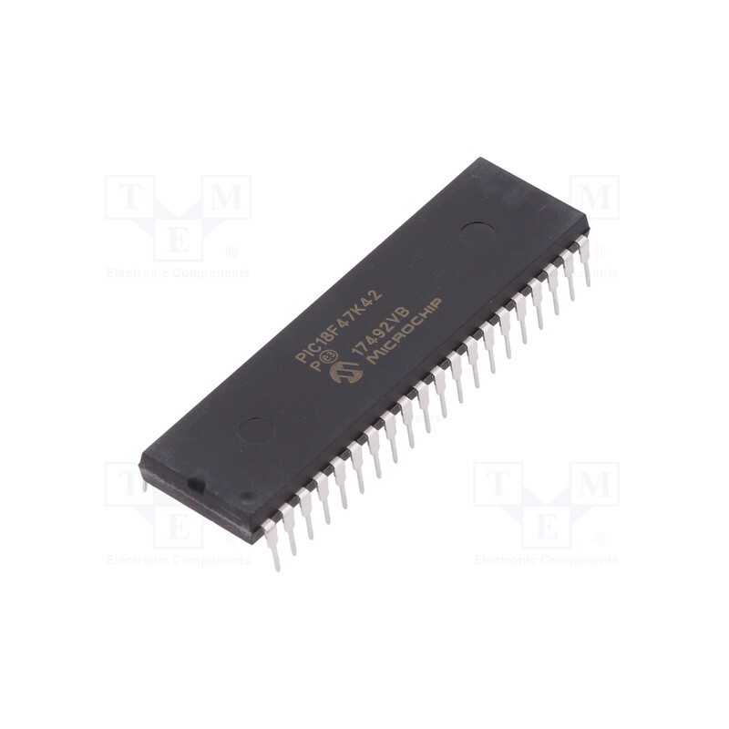 1 pcs x MICROCHIP TECHNOLOGY - PIC18F47K42-I/P - IC: PIC microcontroller, 128kB, 64MHz, I2C x2,LIN,SPI,UART x2