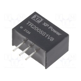1 pcs x XP POWER - TR2005S1V8 - Converter: DC/DC, Uin: 3÷5.5V, Uout: 1.8VDC, Iout: 2A, SIP3, 1.2MHz