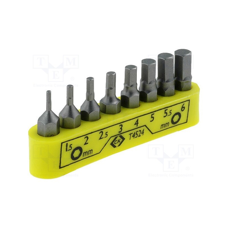 1 set x C.K - T4524 - Kit: screwdriver bits, hex key, 30mm, Mounting: 1/4' (C6,3mm)