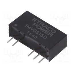 1 pcs x TRACO POWER - TMV 0515D - Converter: DC/DC, 1W, Uin: 4.5÷5.5V, Uout: 15VDC, Uout2: -15VDC, SIP7