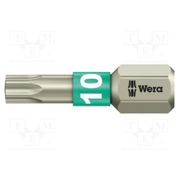 1 pcs x WERA - 5071032001 - Screwdriver bit, Torx®, TX10, Overall len: 25mm, TORSION