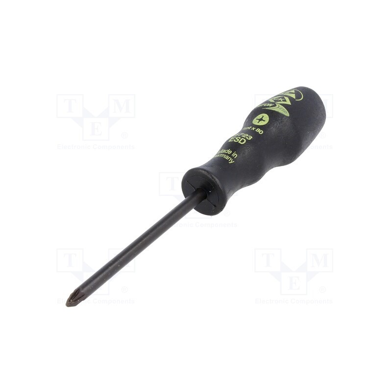 1 pcs x C.K - T4723ESD 1 - Screwdriver, Pozidriv®, PZ1, ESD, Blade length: 80mm
