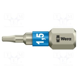 1 pcs x WERA - 5071070001 - Screwdriver bit, Hex Plus key, HEX 1,5mm, Overall len: 25mm