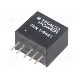 1 pcs x TRACO POWER - TRN 1-2421 - Converter: DC/DC, 1W, Uin: 18÷36V, Uout: 5VDC, Uout2: -5VDC, SIP