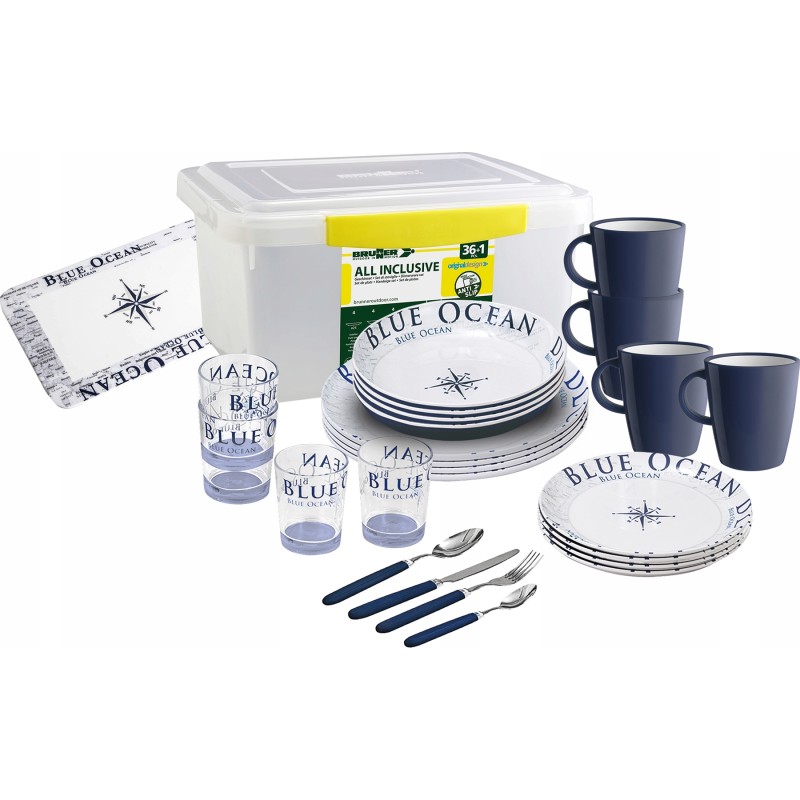 Brunner blue ocean melamine dinner set 36 pcs