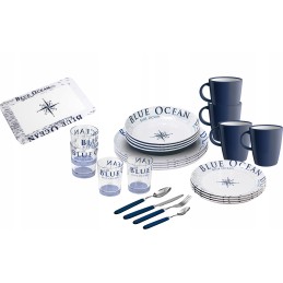 Brunner blue ocean melamine dinner set 36 pcs