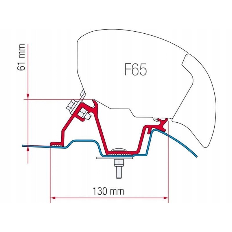 Adapter for awning f65 eagle 400 mercedes sprinter high roof fiamma