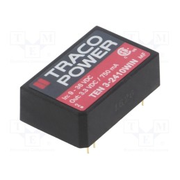 1 pcs x TRACO POWER - TEN 3-2410WIN - Converter: DC/DC, 3W, Uin: 9÷36V, Uout: 3.3VDC, Iout: 750mA, DIP24