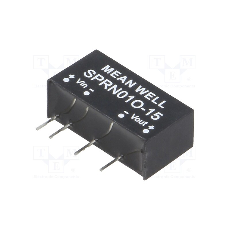 1 pcs x MEAN WELL - SPRN01O-15 - Converter: DC/DC, 1W, Uin: 45.6÷52.8V, Uout: 15VDC, Iout: 0÷67mA