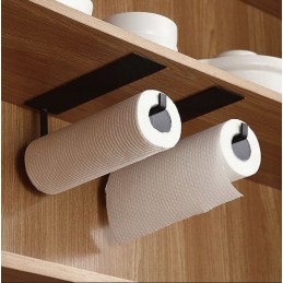 Black self-adhesive hanger holder for towels