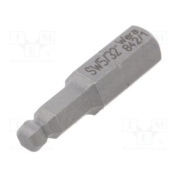1 pcs x WERA - 5380107001 - Screwdriver bit, hex key,spherical, HEX 5/32', Overall len: 25mm