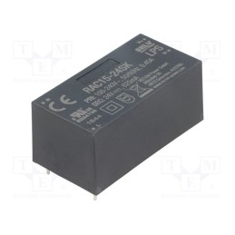 1 pcs x RECOM - RAC15-24SK - Converter: AC/DC, 15W, 85÷264VAC, Usup: 120÷370VDC, Uout: 24VDC