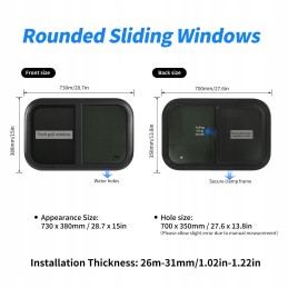 700 450mm black sliding windows universal rv
