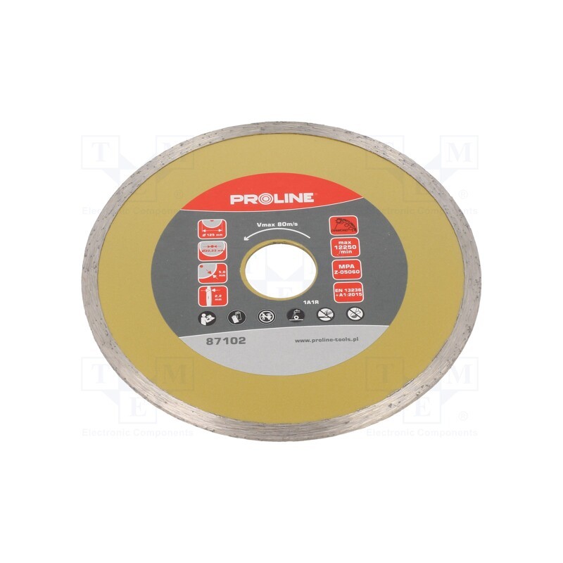 1 pcs x PROLINE - 87102 - Cutting diamond wheel, Ø: 125mm, Øhole: 22.23mm, Disc thick: 2.2mm