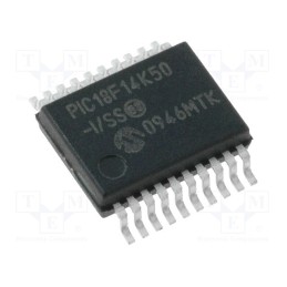 1 pcs x MICROCHIP TECHNOLOGY - PIC18F14K50-I/SS - IC: PIC microcontroller, 16kB, 48MHz, 1.8÷5.5VDC, SMD, SSOP20,
