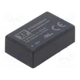 1 pcs x XP POWER - JTE0324D24 - Converter: DC/DC, 3W, Uin: 9÷36V, Uout: 24VDC, Uout2: -24VDC, DIP24