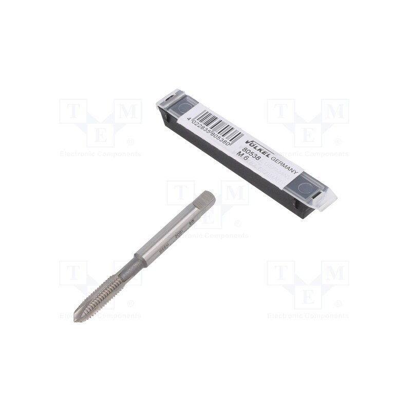 1 pcs x Vu00d6LKEL - 80538 - Tap, high speed steel grounded HSS-G, M6, 1, 66mm, 5mm, ISO2/6H