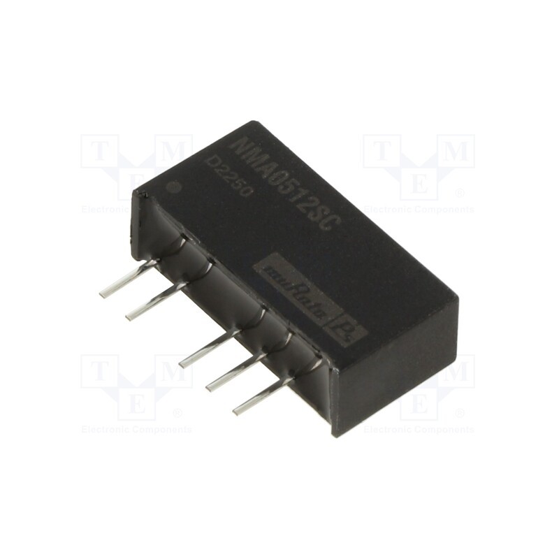 1 pcs x Murata Power Solutions - NMA0512SC - Converter: DC/DC, 1W, Uin: 4.5÷5.5V, Uout: 12VDC, Uout2: -12VDC, SIP7