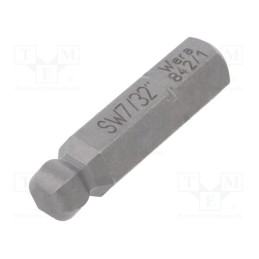 1 pcs x WERA - 5380109001 - Screwdriver bit, hex key,spherical, HEX 7/32', Overall len: 25mm
