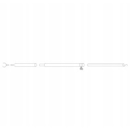 Tent frame tube 160-260 cm horizontal with hook