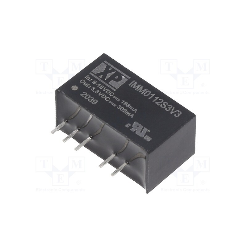 1 pcs x XP POWER - IMM0112S3V3 - Converter: DC/DC, 1W, Uin: 9÷18V, Uout: 3.3VDC, Iout: 303mA, SIP7