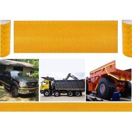 Orange, reflective, contoured, self-adhesive warning tape, 5 m