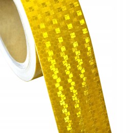 Orange, reflective, contoured, self-adhesive warning tape, 5 m