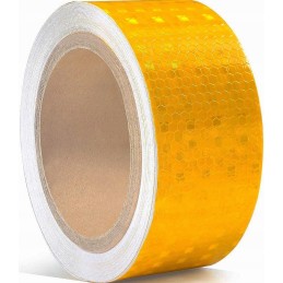 Orange, reflective, contoured, self-adhesive warning tape, 5 m