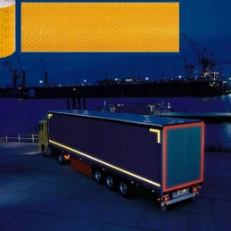 Orange, reflective, contoured, self-adhesive warning tape, 5 m