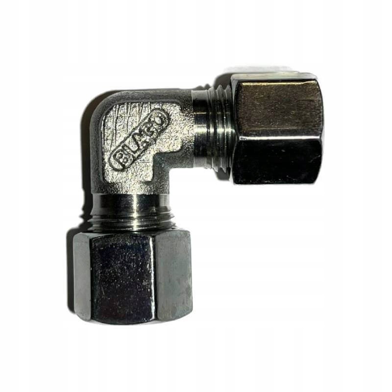 Angled gas connector TGO RVS 10 10 mm for a camper