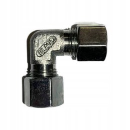 Angled gas connector TGO RVS 10 10 mm for a camper