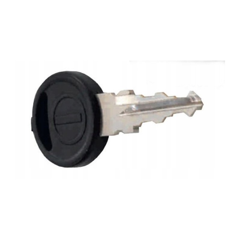 The key for the filler cap is located in the shaft