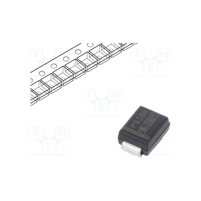 1 pcs x TAIWAN SEMICONDUCTOR - 1PGSMB5938 - Diode: Zener, 3W, 36V, 42mA, SMD, , SMB, single diode