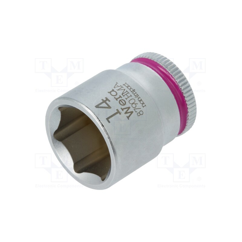 1 pcs x WERA - 5003513001 - Socket, 6-angles,socket spanner, HEX 14mm, 1/4', 23mm, Zyklop