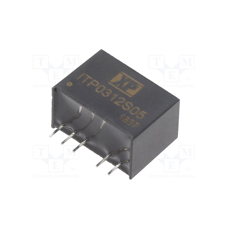 1 pcs x XP POWER - ITP0312S05 - Converter: DC/DC, 3W, Uin: 4.5÷18V, Uout: 5VDC, Iout: 600mA, SIP6