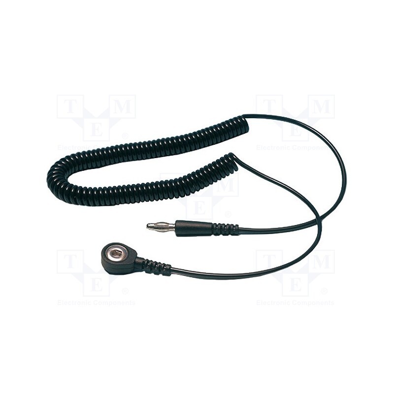 1 pcs x ELME - WIRE BANANA 15-4 - Connection cable, ESD,coiled, 1MΩ, 1.5m