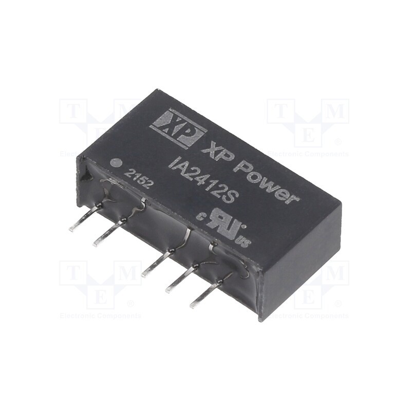 1 pcs x XP POWER - IA2412S - Converter: DC/DC, 1W, Uin: 24V, Uout: 12VDC, Uout2: -12VDC, Iout: 42mA