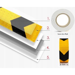 Self-adhesive reflective tape, orange, 5 m