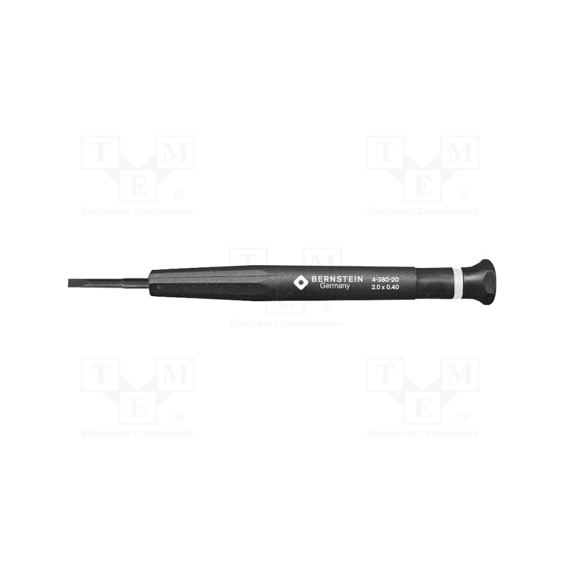 1 pcs x BERNSTEIN - 4-380-20 - Screwdriver, slot, precision, 2,0x0,4mm, Blade length: 17mm