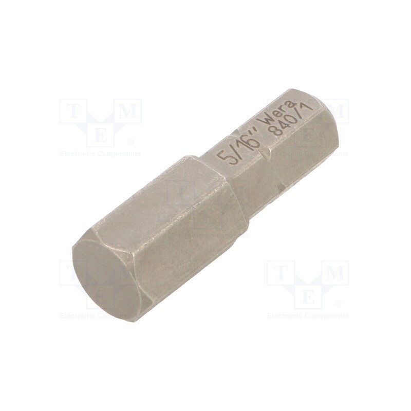 1 pcs x WERA - 5135077001 - Screwdriver bit, Hex Plus key, HEX 5/16', Overall len: 25mm
