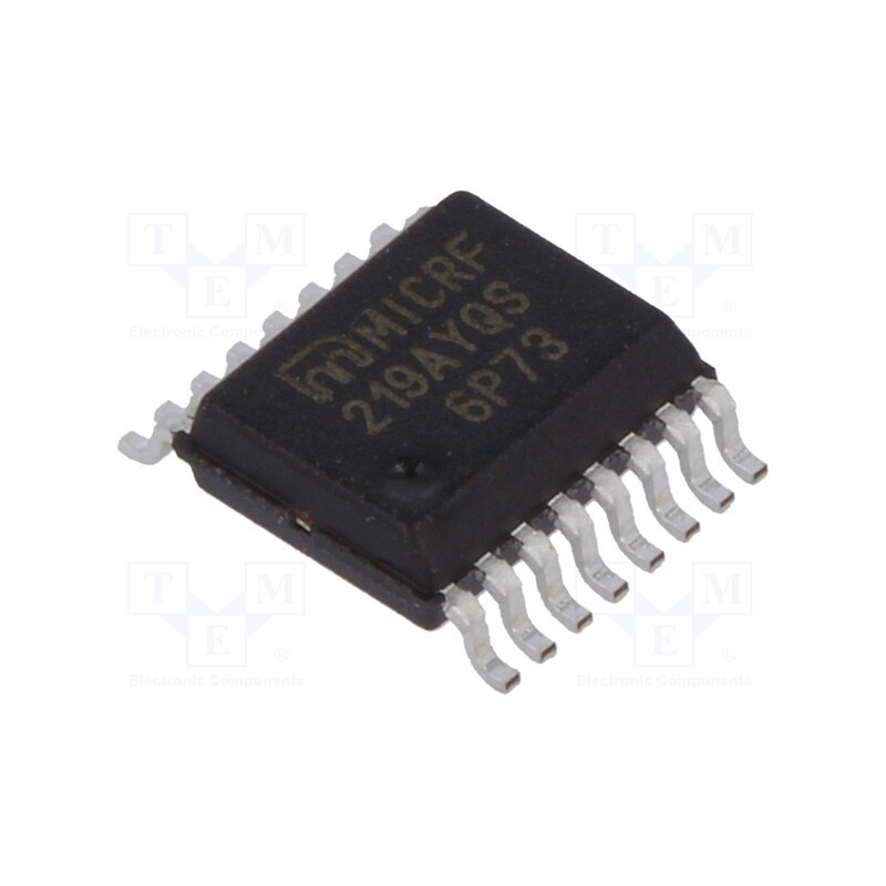 1 pcs x MICROCHIP TECHNOLOGY - MICRF219AYQS - IC: RF receiver, serial,transparent, QSOP16, 3÷3.6VDC, -110dBm