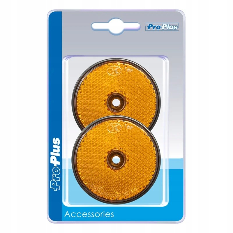 Reflector 59mm, round, yellow, fi59, with 2 screws